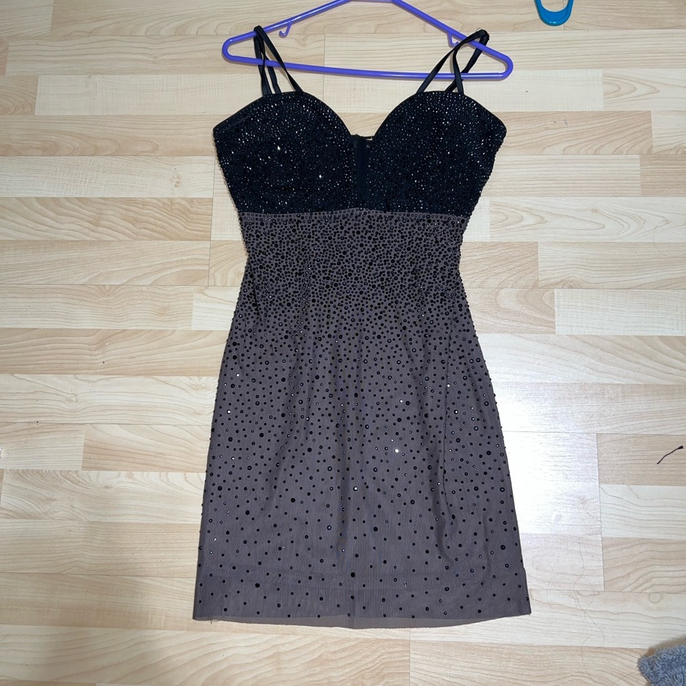 Black Rhinestone Formal Dress